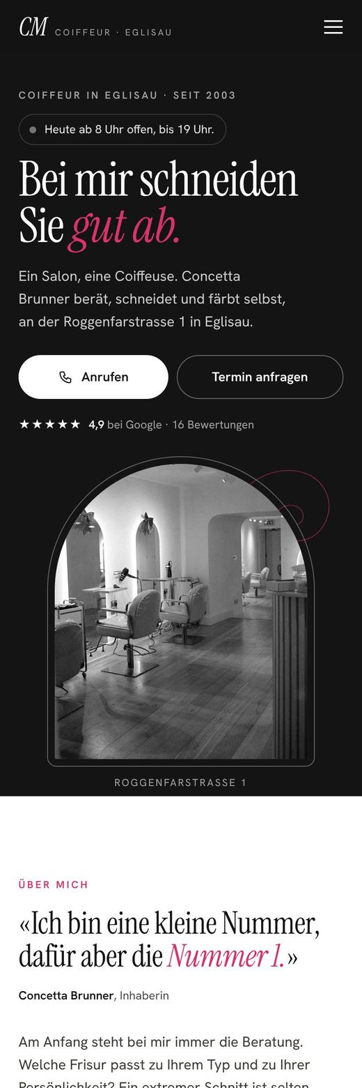 CM Coiffeur, Handy-Ansicht